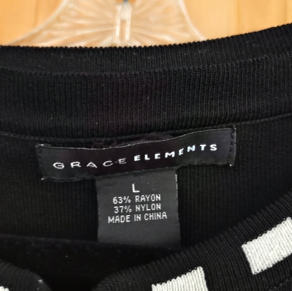 GRACE Elements Size L Black Stretch Ribbed 3 Piece Set Jacket Pencil Skirt Tank - Picture 10 of 14